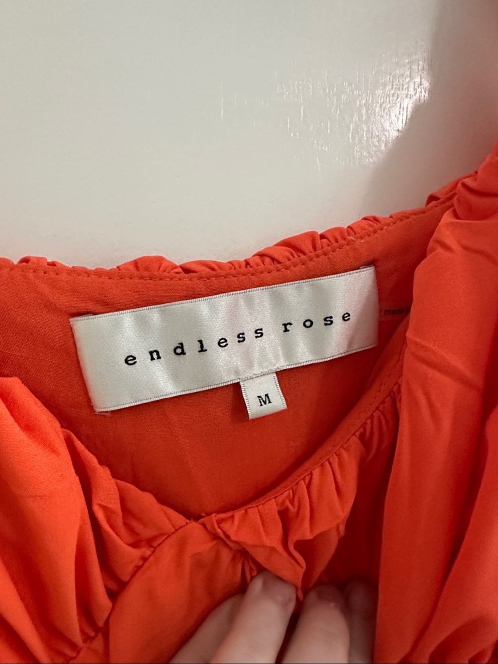 Endless Rose Coral Flowy Ruffled Babydoll Dress - Picture 2 of 4